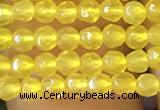 CTG1112 15.5 inches 3mm faceted round tiny yellow agate beads