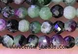 CTG1315 15.5 inches 3mm faceted round ruby zoisite beads