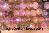 CTG1384 15.5 inches 2mm faceted round tiny tourmaline beads