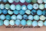 CTG1424 15.5 inches 2mm faceted round turquoise beads wholesale