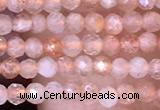 CTG1455 15.5 inches 2mm faceted round sunstone beads wholesale