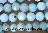 CTG1496 15.5 inches 3mm faceted round larimar gemstone beads
