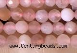 CTG1501 15.5 inches 3mm faceted round strawberry quartz beads