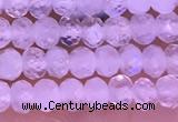 CTG1603 2.5*3.5mm faceted rondelle tiny white moonstone beads
