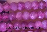 CTG1642 15.5 inches 3*4mm faceted rondelle tiny pink tourmaline beads