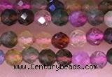 CTG1659 15.5 inches 3.5mm faceted round tiny tourmaline beads