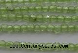 CTG210 15.5 inches 2mm faceted round tiny olive quartz beads