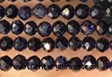 CTG2135 15 inches 2mm,3mm faceted round blue goldstone beads