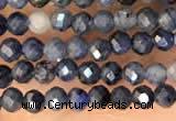 CTG2137 15 inches 2mm,3mm faceted round blue dumortierite beads