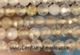 CTG2143 15 inches 2mm,3mm faceted round golden rutilated quartz beads