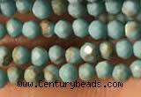 CTG2149 15 inches 2mm,3mm faceted round synthetic turquoise beads