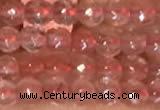 CTG2204 15 inches 2mm,3mm faceted round cherry quartz beads