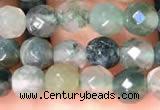 CTG2221 15 inches 2mm,3mm & 4mm faceted round moss agate beads