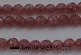 CTG223 15.5 inches 3mm faceted round tiny strawberry quartz beads