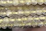 CTG2244 15 inches 2mm faceted round golden rutilated quartz beads