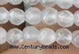 CTG2515 15.5 inches 4mm faceted round white jade beads wholesale