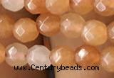 CTG2520 15.5 inches 4mm faceted round red aventurine beads