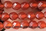 CTG2531 15.5 inches 4mm faceted round red agate beads wholesale