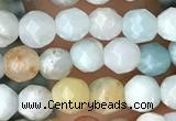 CTG3571 15.5 inches 4mm faceted round amazonite beads wholesale