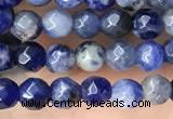 CTG3573 15.5 inches 4mm faceted round sodalite beads wholesale