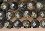 CTG3594 15.5 inches 4mm faceted round bronzite beads wholesale