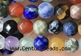 CTG3596 15.5 inches 4mm faceted round mixed gemstone beads