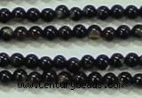 CTG51 15.5 inches 1.5mm round grade AB tiny black agate beads wholesale