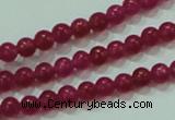 CTG57 15.5 inches 2mm round tiny dyed white jade beads wholesale