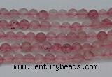 CTG625 15.5 inches 2mm faceted round strawberry quartz beads