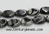 CTJ11 16 inches 10*14mm oval black water jasper beads wholesale