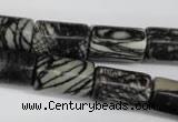 CTJ203 15.5 inches 12*20mm tube black water jasper beads wholesale