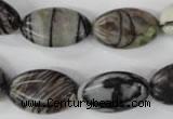 CTJ210 15.5 inches 12*20mm marquise black water jasper beads wholesale