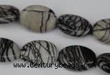 CTJ220 15.5 inches 15*20mm oval black water jasper beads wholesale