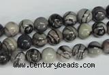 CTJ26 15.5 inches 10mm round black water jasper beads wholesale