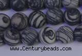 CTJ402 15.5 inches 8mm round matte black water jasper beads