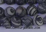 CTJ403 15.5 inches 10mm round matte black water jasper beads