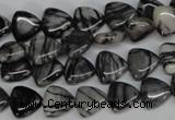 CTJ55 15.5 inches 10*10mm triangle black water jasper beads wholesale