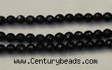 CTO106 15.5 inches 5mm faceted round natural black tourmaline beads