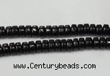 CTO121 15.5 inches 3*6mm rondelle black tourmaline beads