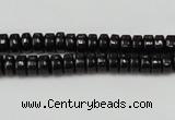 CTO122 15.5 inches 4*8mm rondelle black tourmaline beads