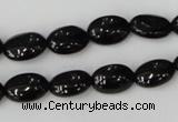 CTO123 15.5 inches 8*12mm oval black tourmaline beads