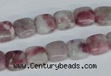 CTO208 15.5 inches 16*16mm square pink tourmaline gemstone beads