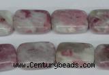 CTO211 15.5 inches 13*18mm rectangle pink tourmaline gemstone beads