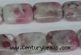 CTO212 15.5 inches 15*20mm rectangle pink tourmaline gemstone beads