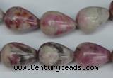 CTO219 15.5 inches 13*18mm teardrop pink tourmaline gemstone beads