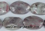 CTO233 15.5 inches 20*30mm wavy oval tourmaline gemstone beads