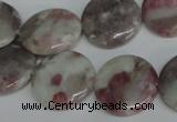 CTO235 15.5 inches 20mm flat round pink tourmaline gemstone beads