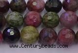 CTO636 15.5 inches 8mm faceted round tourmaline gemstone beads