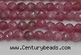 CTO656 15.5 inches 4mm faceted round Chinese tourmaline beads