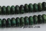 CTP07 15.5 inches 6*12mm rondelle yellow green pine gemstone beads